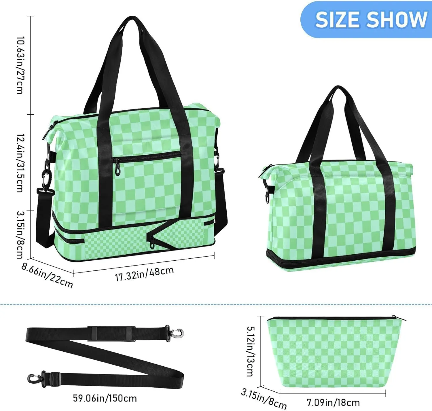 Gym Bag for Women with Toiletry Bags Large Overnight Bags Travel Duffel Bag Carry On Shoulder for Women Airplane Traveling Multicolor 2