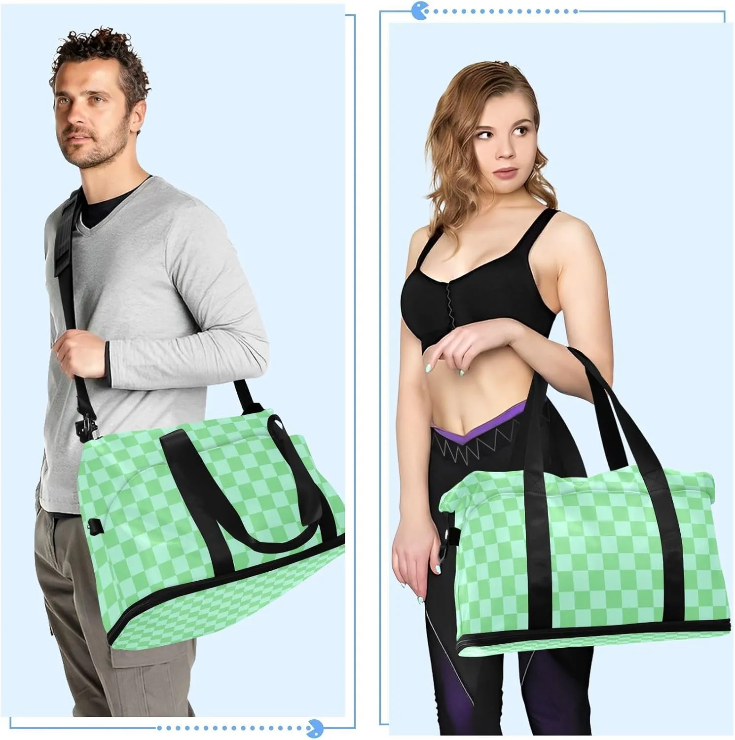 Gym Bag for Women with Toiletry Bags Large Overnight Bags Travel Duffel Bag Carry On Shoulder for Women Airplane Traveling Multicolor 2