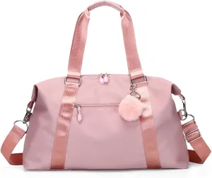 Gym Bags Sport Bag Gym Fitness Yoga Waterproof Nylon Travel Handbags Shoulder Luggage Storage Trip Crossbody Trolley Case Bags (Color : Pink) (Pink)