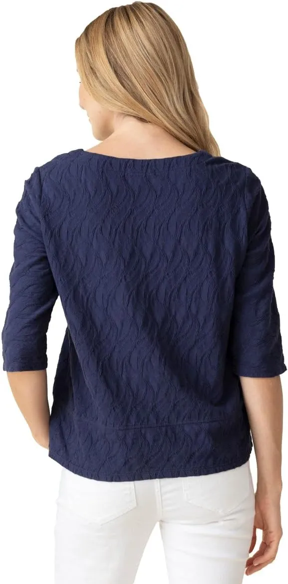 Habitat Women's Clothing Cascade Cotton Elbow Sleeve Tee - 16315