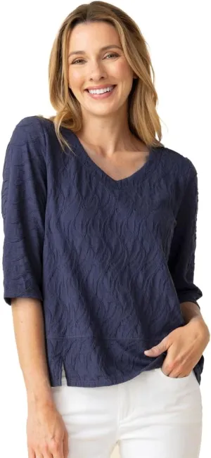 Habitat Women's Clothing Cascade Cotton Elbow Sleeve Tee - 16315