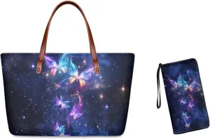 Handbags for Women Large Capacity Crossbody Totes with Wallet Clutch 2pcs Set