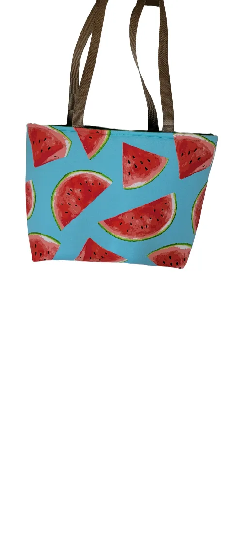 Handcrafted Watermelon Print Tote Bag