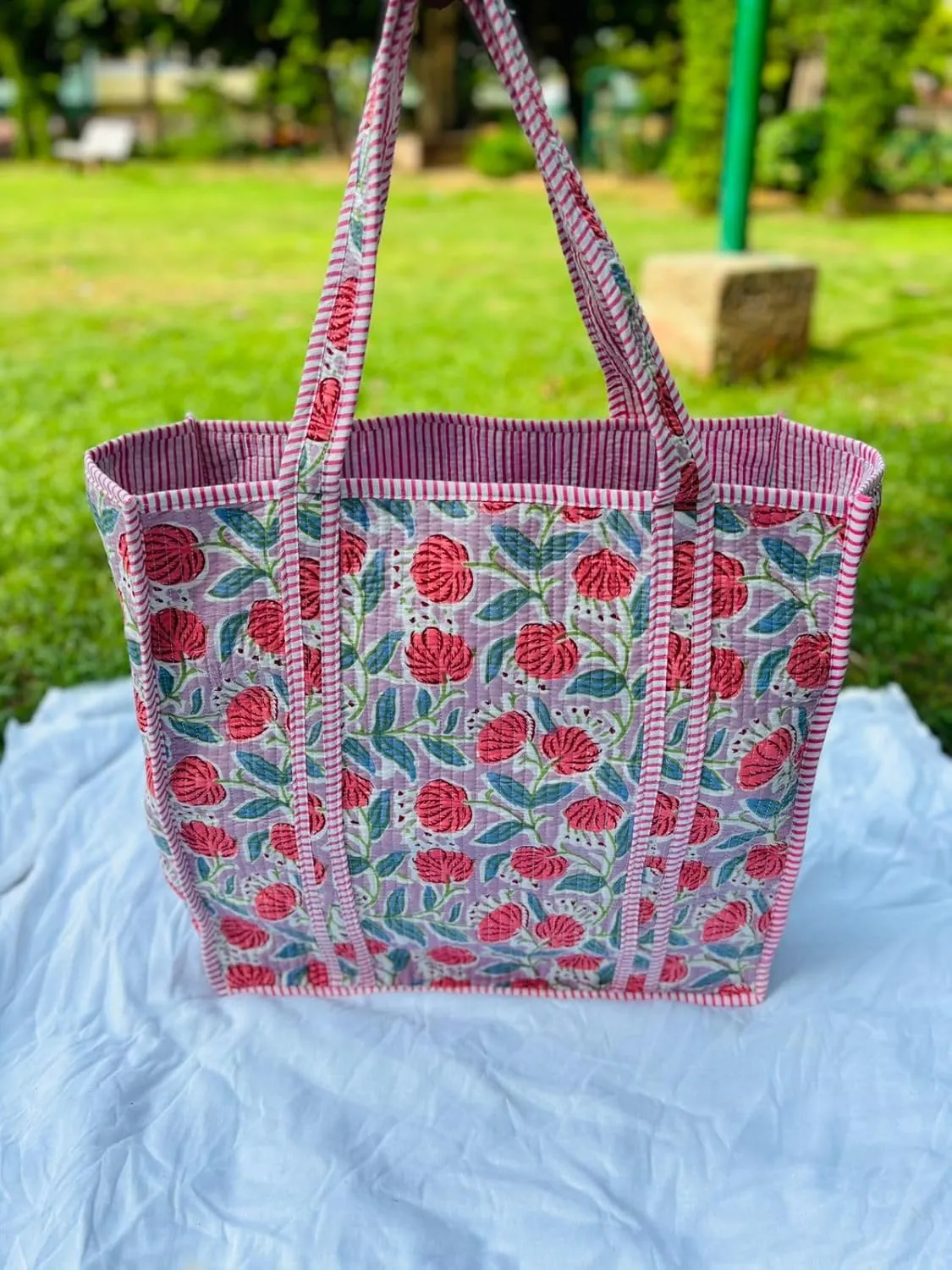 Handmade Large Tote Bag/Indian Quilted Tote Bags/Grocery Bag/Women Shopping Totes bag/Cotton Shoulder Bag