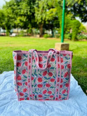 Handmade Large Tote Bag/Indian Quilted Tote Bags/Grocery Bag/Women Shopping Totes bag/Cotton Shoulder Bag