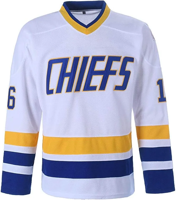 Hanson Brothers Charlestown Chiefs 16 Jack 17 Steve 18 Jeff Slap Shot Movie Ice Hockey Jersey