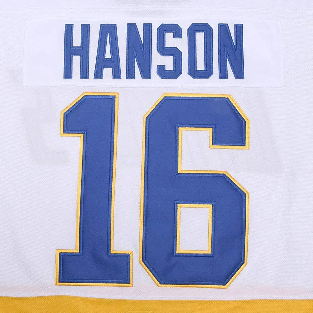 Hanson Brothers Charlestown Chiefs 16 Jack 17 Steve 18 Jeff Slap Shot Movie Ice Hockey Jersey