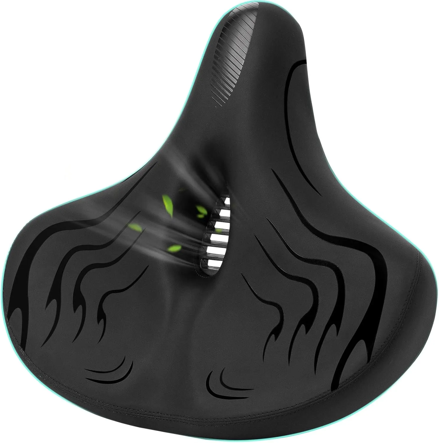 Haoqi Bike Seat Cushion for Men & Women Oversized Bike Saddle Compatible with City, Electric, Stationary, Peloton, MTB, Racing Bikes, Wide Winged, Padded, Waterproof, Shock Absorbing, Universal