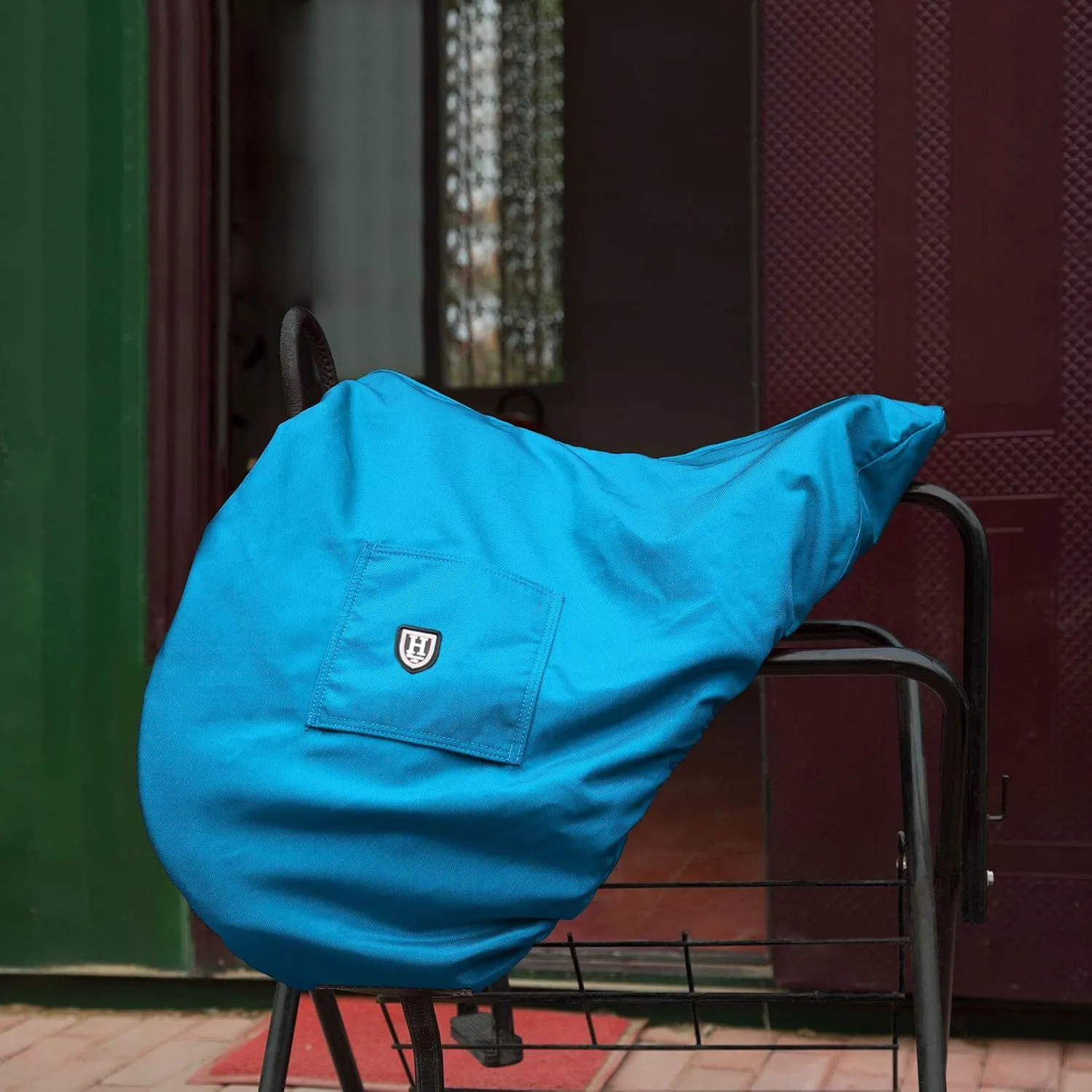 Harrison Howard Premium Waterproof/Breathable Fleece-Lined Saddle Cover Azure Blue