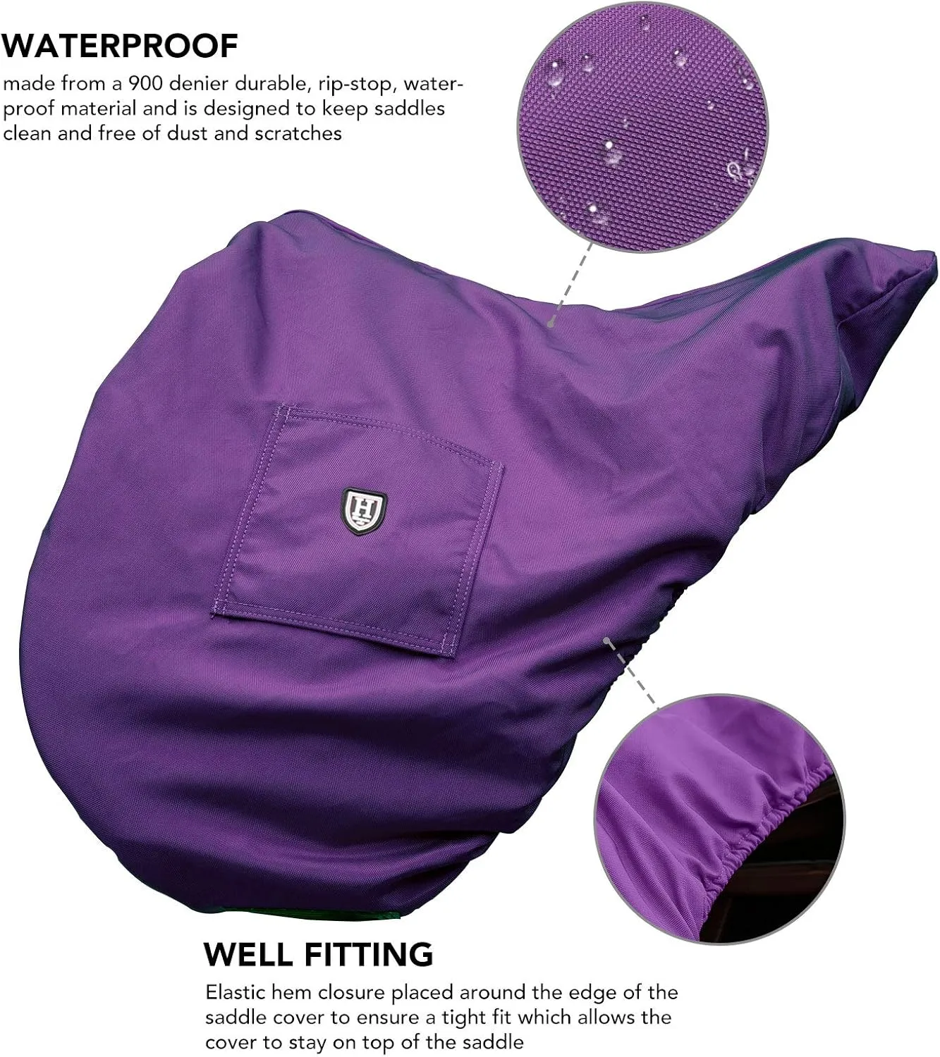Harrison Howard Premium Waterproof/Breathable Fleece-Lined Saddle Cover Regal Purple