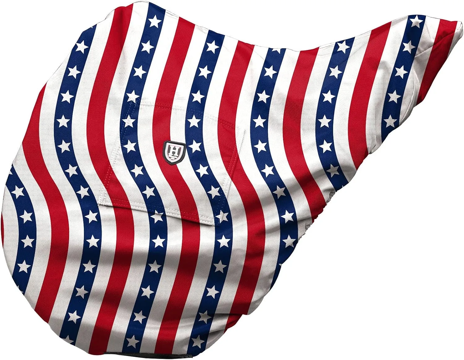 Harrison Howard Premium Waterproof/Breathable Fleece-Lined Saddle Cover with Stylish Prints That Stand Out Protect Your Entire Saddle-Starry Stripes