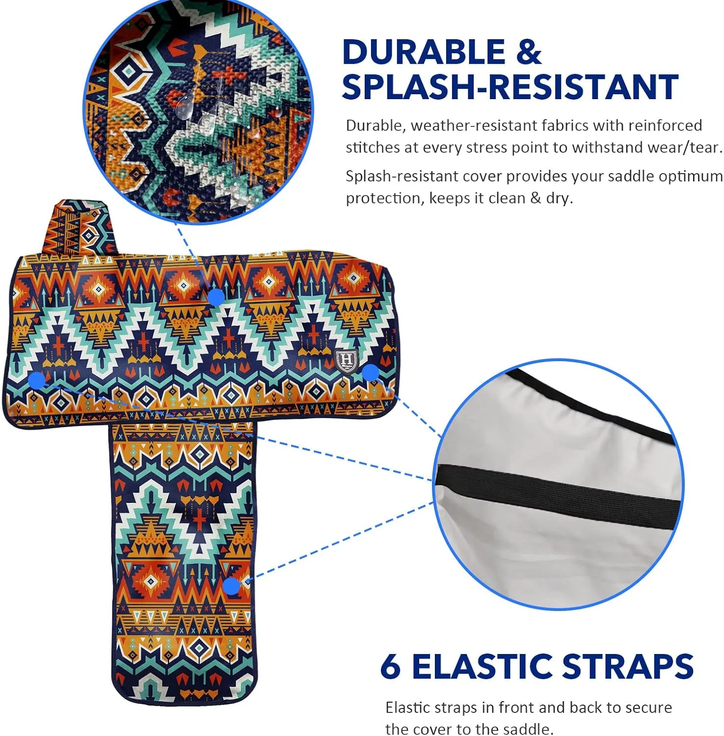 Harrison Howard Sturdy Waterproof Western Saddle Cover with Stylish Prints That Stand Out Keep Your Saddle in Pristine Condition Perfect for Showing or Riding Events-Tribal Vibe