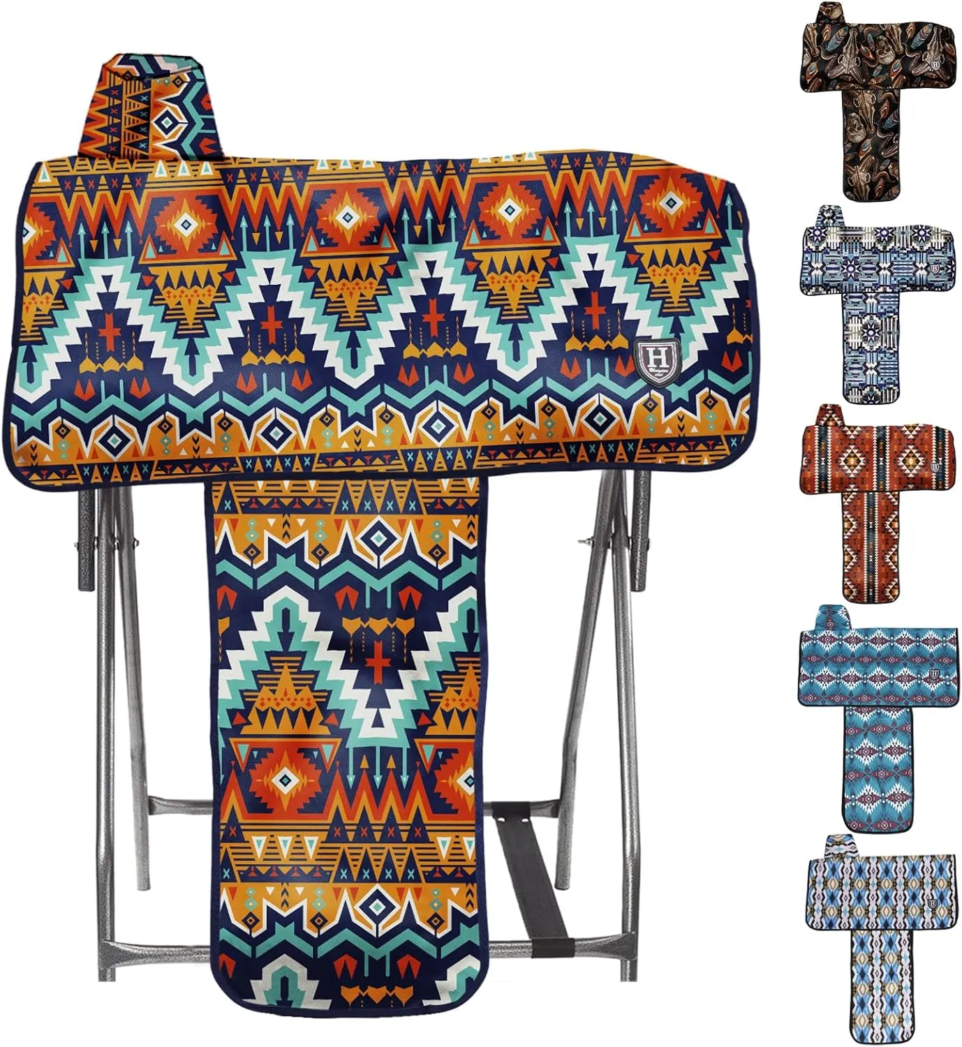 Harrison Howard Sturdy Waterproof Western Saddle Cover with Stylish Prints That Stand Out Keep Your Saddle in Pristine Condition Perfect for Showing or Riding Events-Tribal Vibe