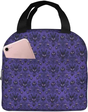 Haunted Mansions Print Lunch Bag Leakproof, Reusable, Insulated Cooler Lunch Bag For Office Work, Hiking