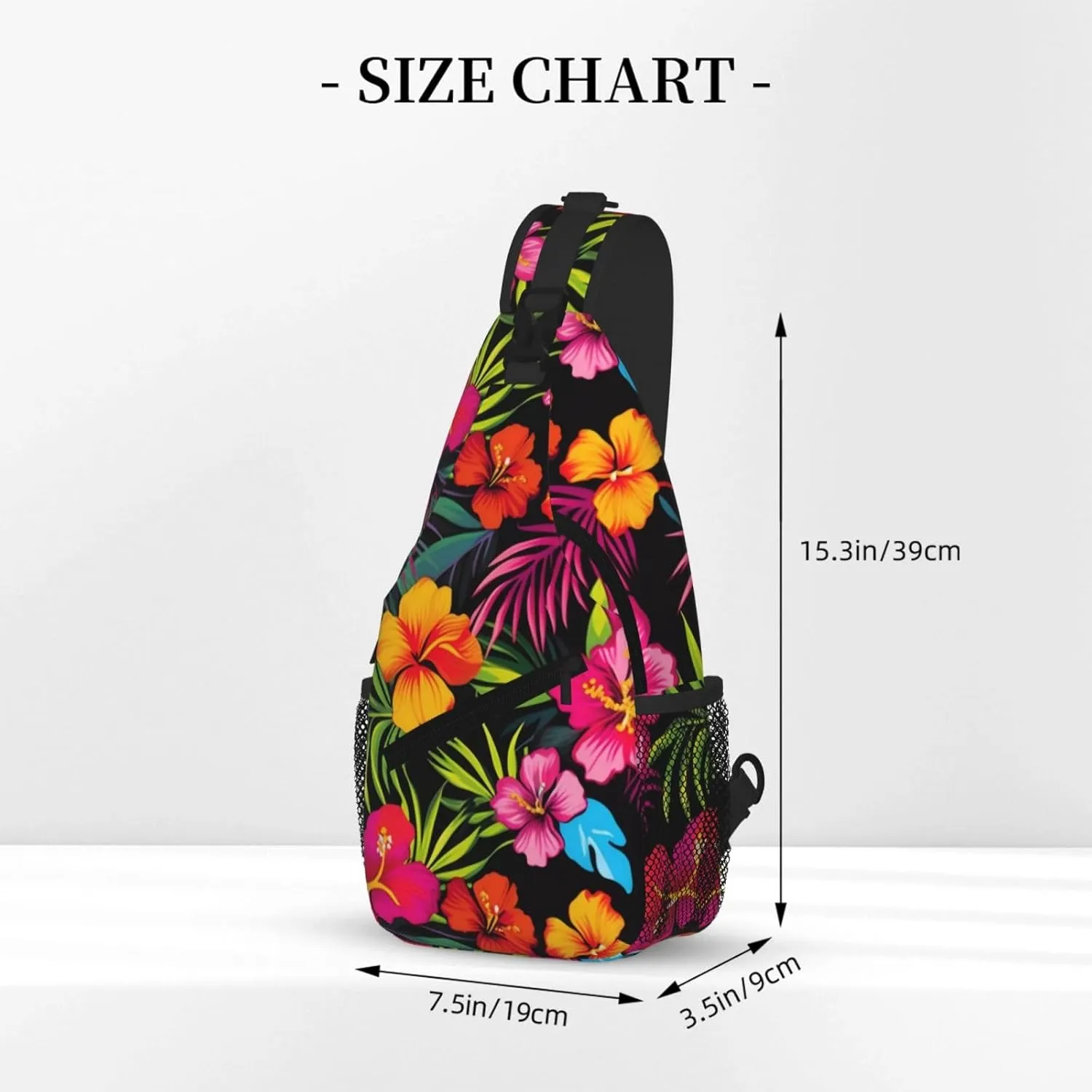 Hawaiian Flower Print Cross Chest Bag Diagonally For Short-Distance Travel And Daily Use