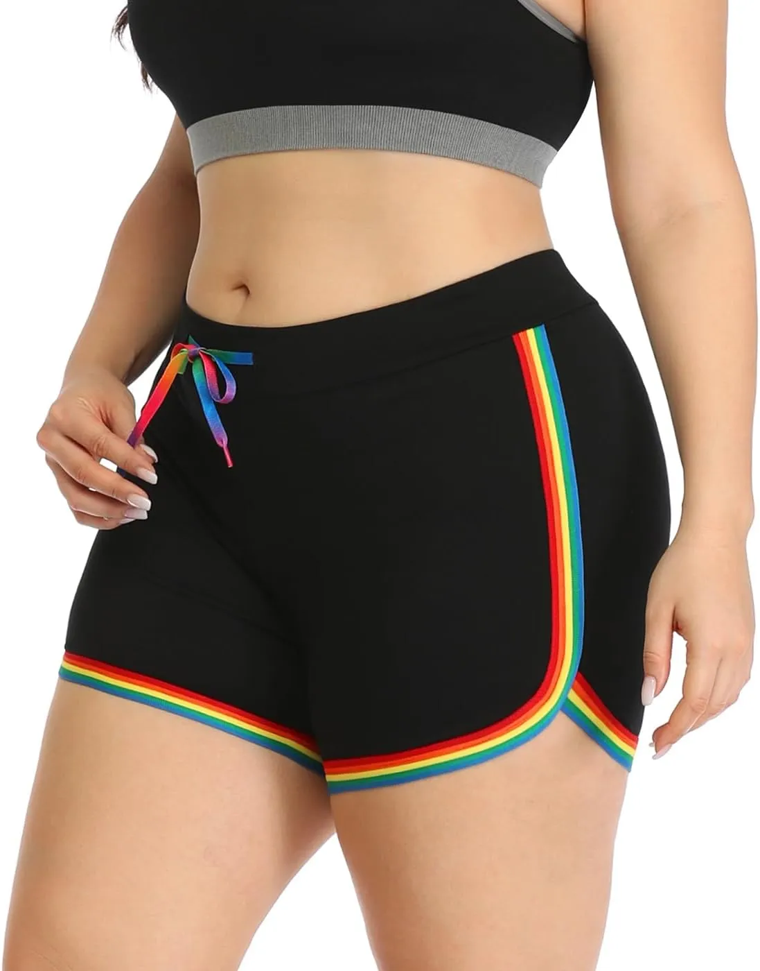 HDE Plus Size Dolphin Shorts for Women Running Workout Short Athletic Bottoms