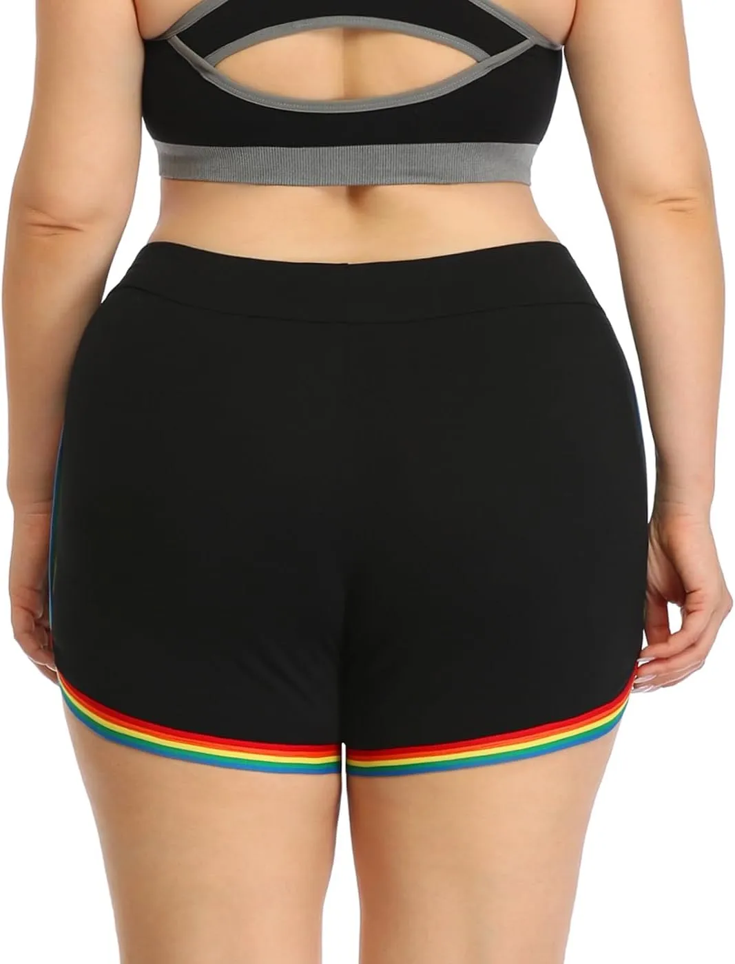 HDE Plus Size Dolphin Shorts for Women Running Workout Short Athletic Bottoms
