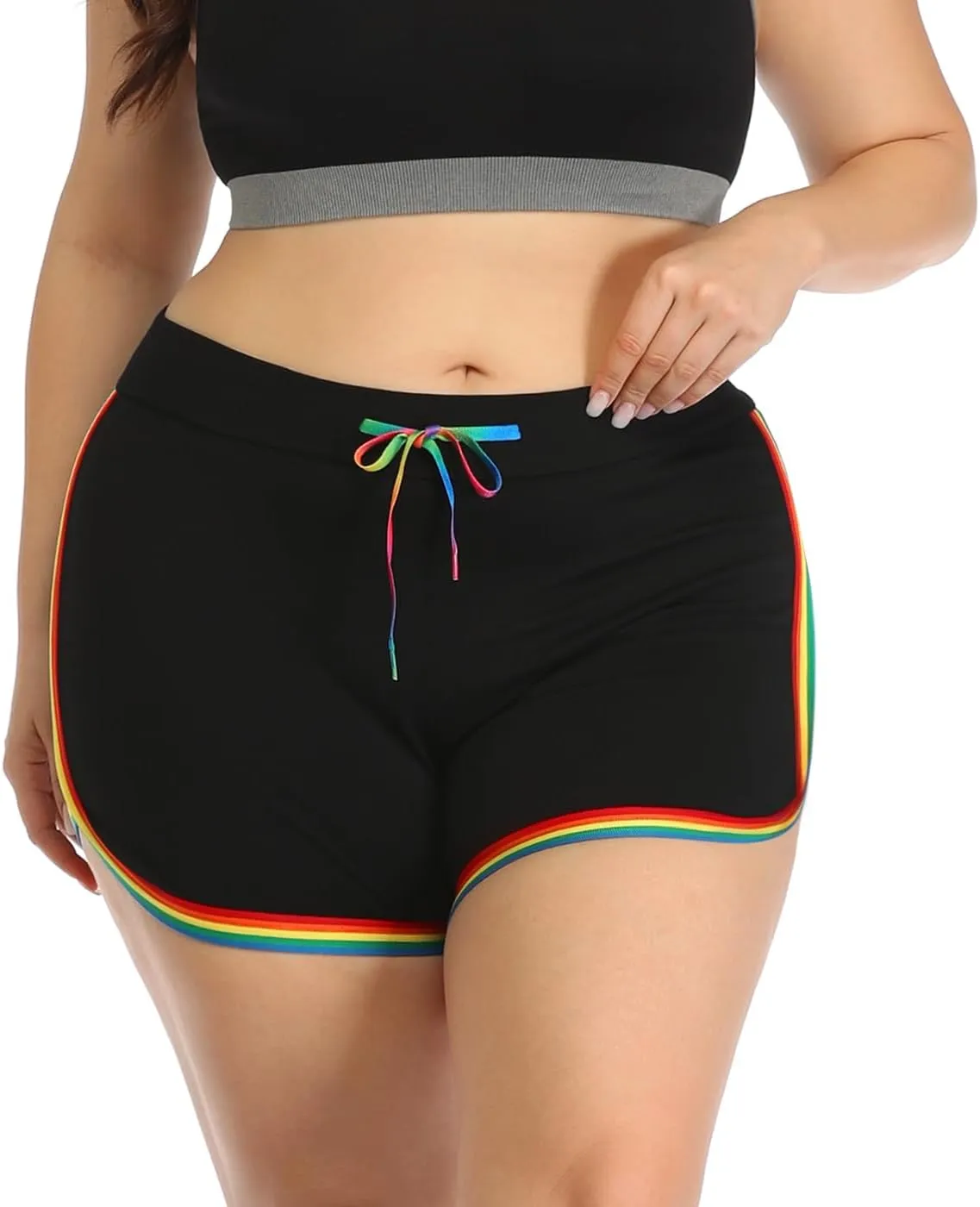 HDE Plus Size Dolphin Shorts for Women Running Workout Short Athletic Bottoms