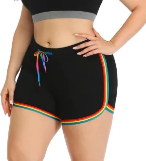 HDE Plus Size Dolphin Shorts for Women Running Workout Short Athletic Bottoms