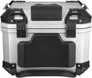 Heavy-duty ABS Universal 45L Motorcycle Rear Trunk Luggage Case Quick Release Electric Motorbike Waterproof Top Tail Storage Box (Color : Silver)