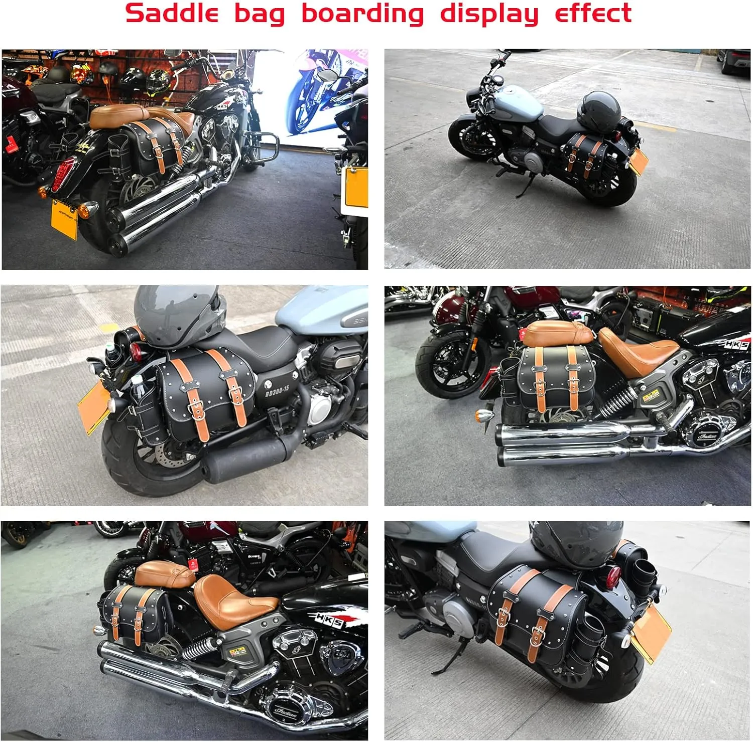 High-density Leather Motorcycle Saddlebags-Throw Over Saddle bags Panniers Side Bags with cup holder,Waterproof,Side Tool Bag,Storage Tool Bag for Motorbike,Universal,1Pair, M (Black2)