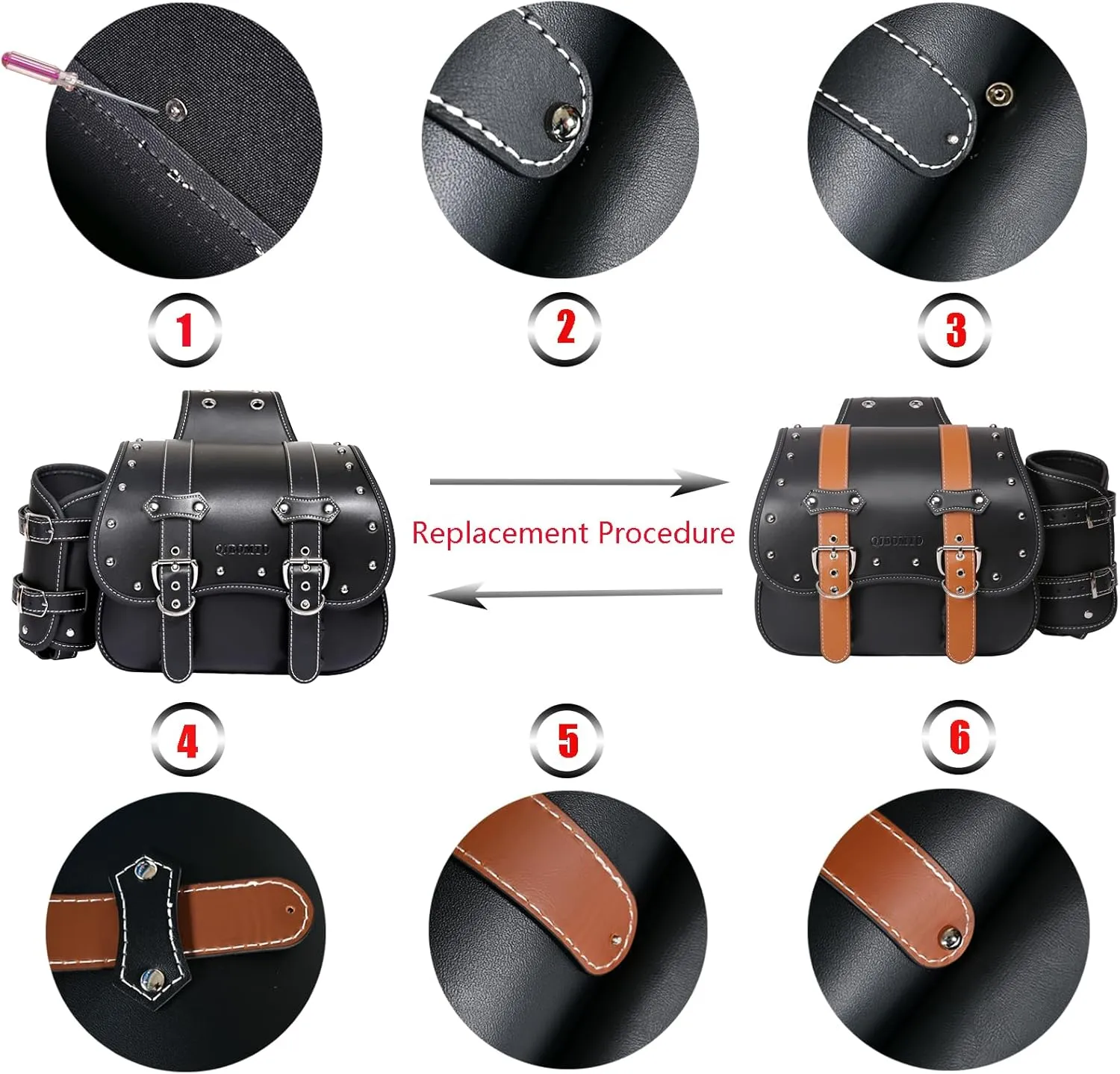 High-density Leather Motorcycle Saddlebags-Throw Over Saddle bags Panniers Side Bags with cup holder,Waterproof,Side Tool Bag,Storage Tool Bag for Motorbike,Universal,1Pair, M (Black2)