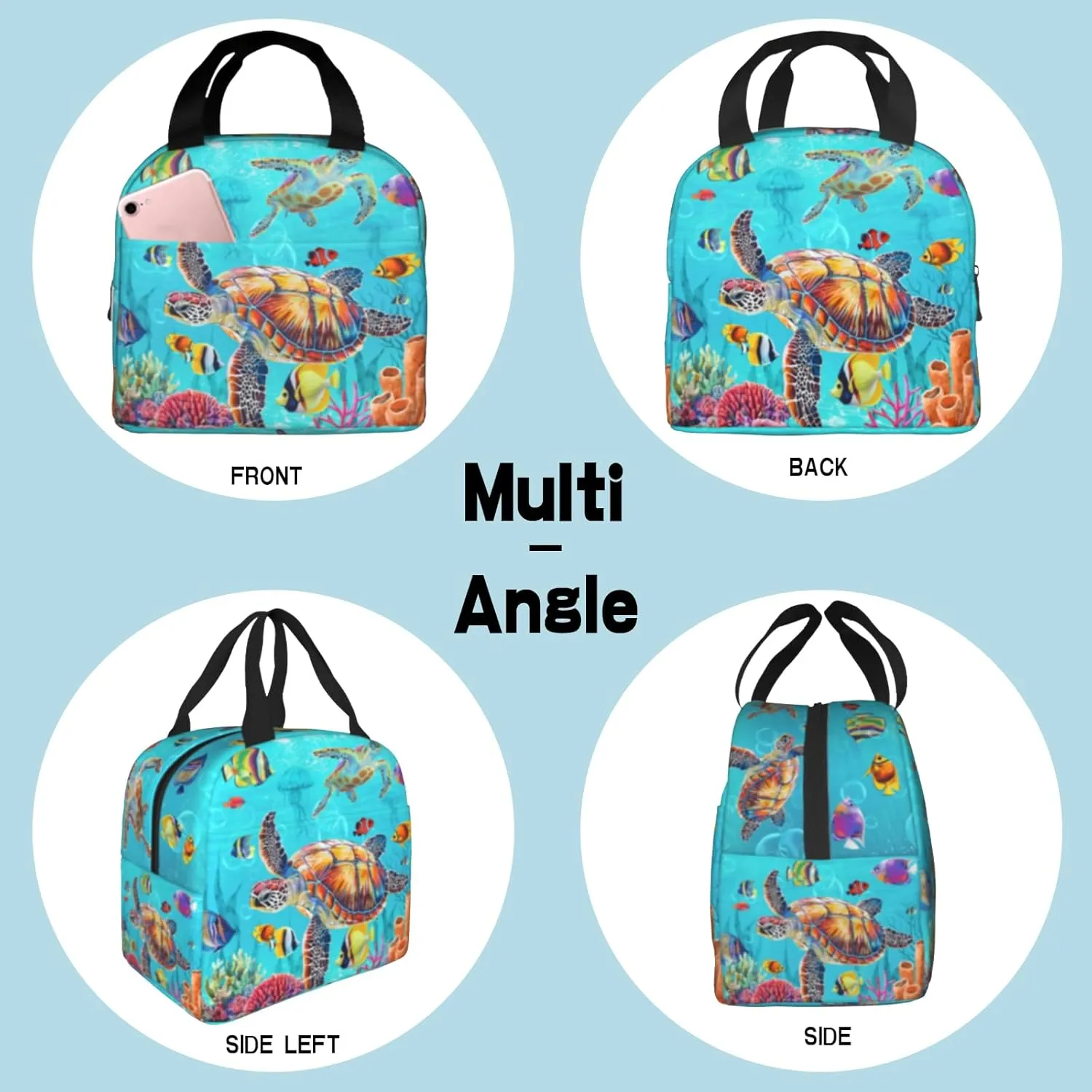 Highland Cow Print Lunch Box, Highland Cow Pink Floral Insulated Lunch Bag Cooler Tote Bag Reusable Lunch Box For Women Men Adult For Work Office Travel Picnic
