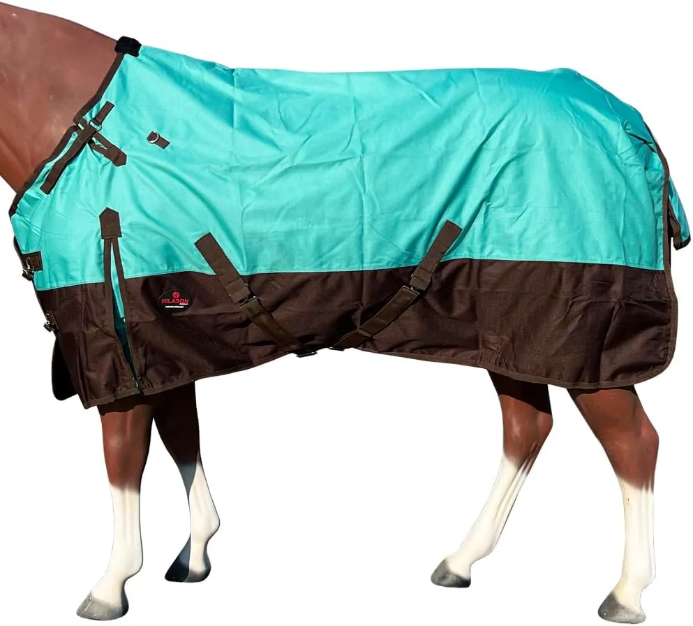 HILASON 1200D Turnout Light Winter Waterproof Rain Sheet Horse Sheet | Horse Sheet | Horse Turnout Sheet | Horse Sheets for Winter | Waterproof Turnout Sheets for Horses 75 in
