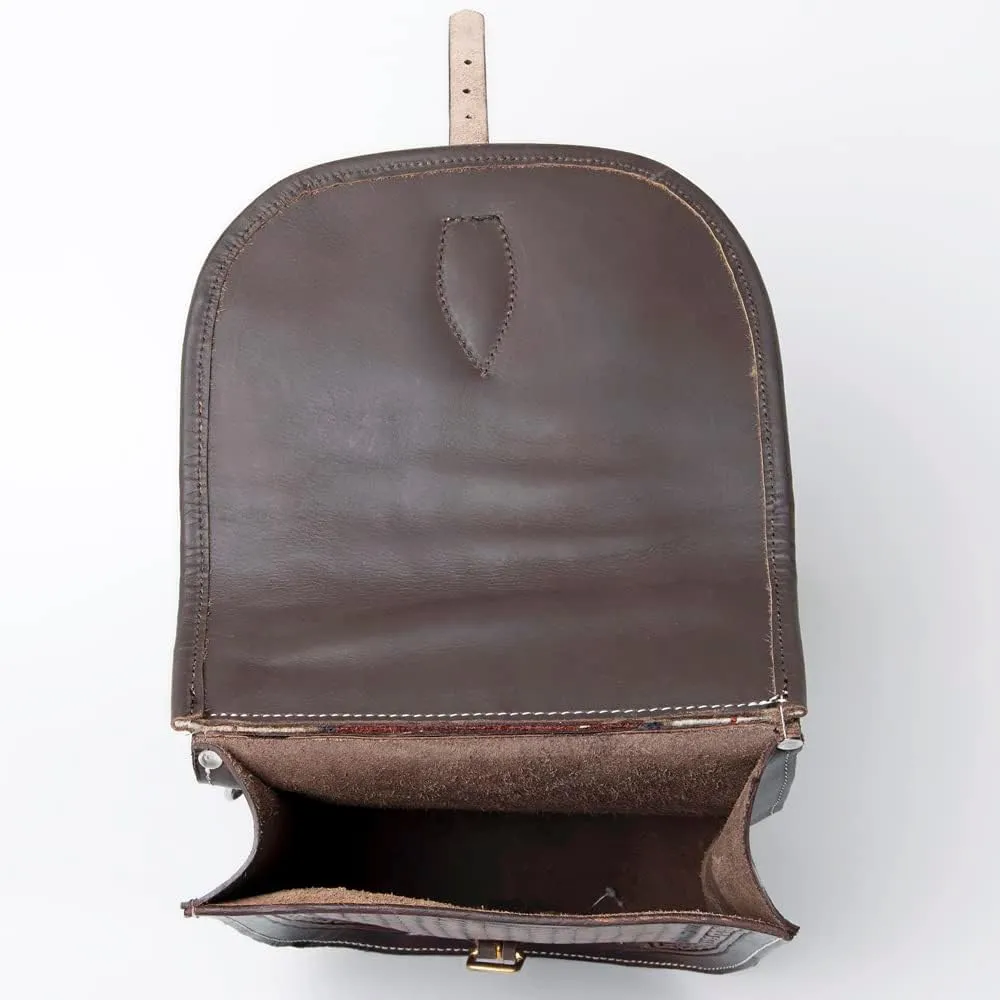 HILASON Soft Leather Horse Saddle Bag Brown | Equestrian Western Leather Saddle Bag | Adjustable Closure Saddle Bag