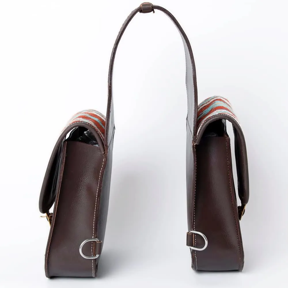 HILASON Soft Leather Horse Saddle Bag Brown | Equestrian Western Leather Saddle Bag | Adjustable Closure Saddle Bag