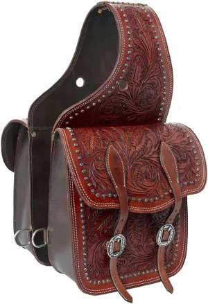 HILASON Soft Leather Horse Saddle Bag Brown | Equestrian Western Leather Saddle Bag | Adjustable Closure Saddle Bag