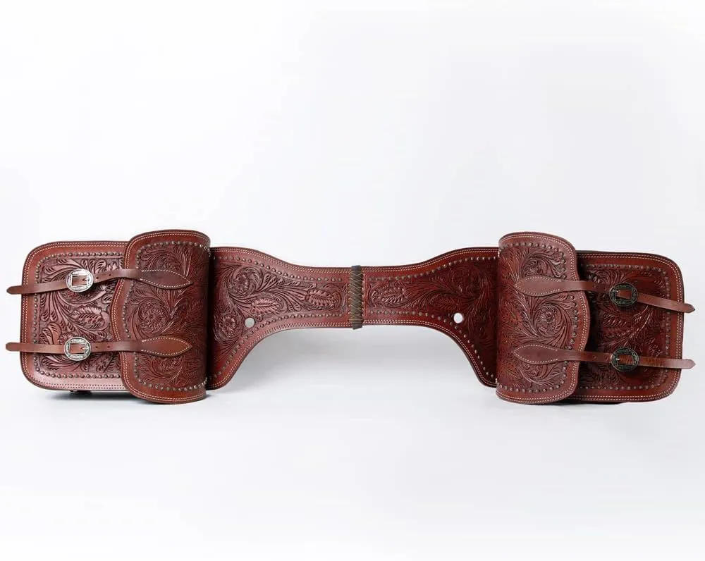 HILASON Soft Leather Horse Saddle Bag Brown | Equestrian Western Leather Saddle Bag | Adjustable Closure Saddle Bag