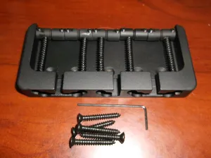 Hipshot 5-String "B" Brass Bass Bridge, BLACK - .750" String Spacing