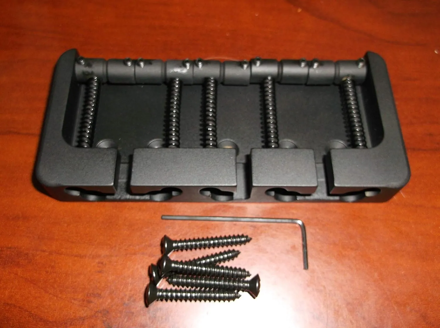 Hipshot 5-String "B" Brass Bass Bridge, BLACK - .750" String Spacing