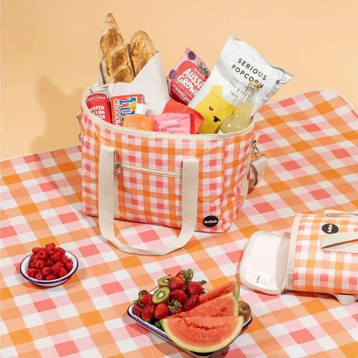 Holiday Picnic Mat | Watermelon Peach Check