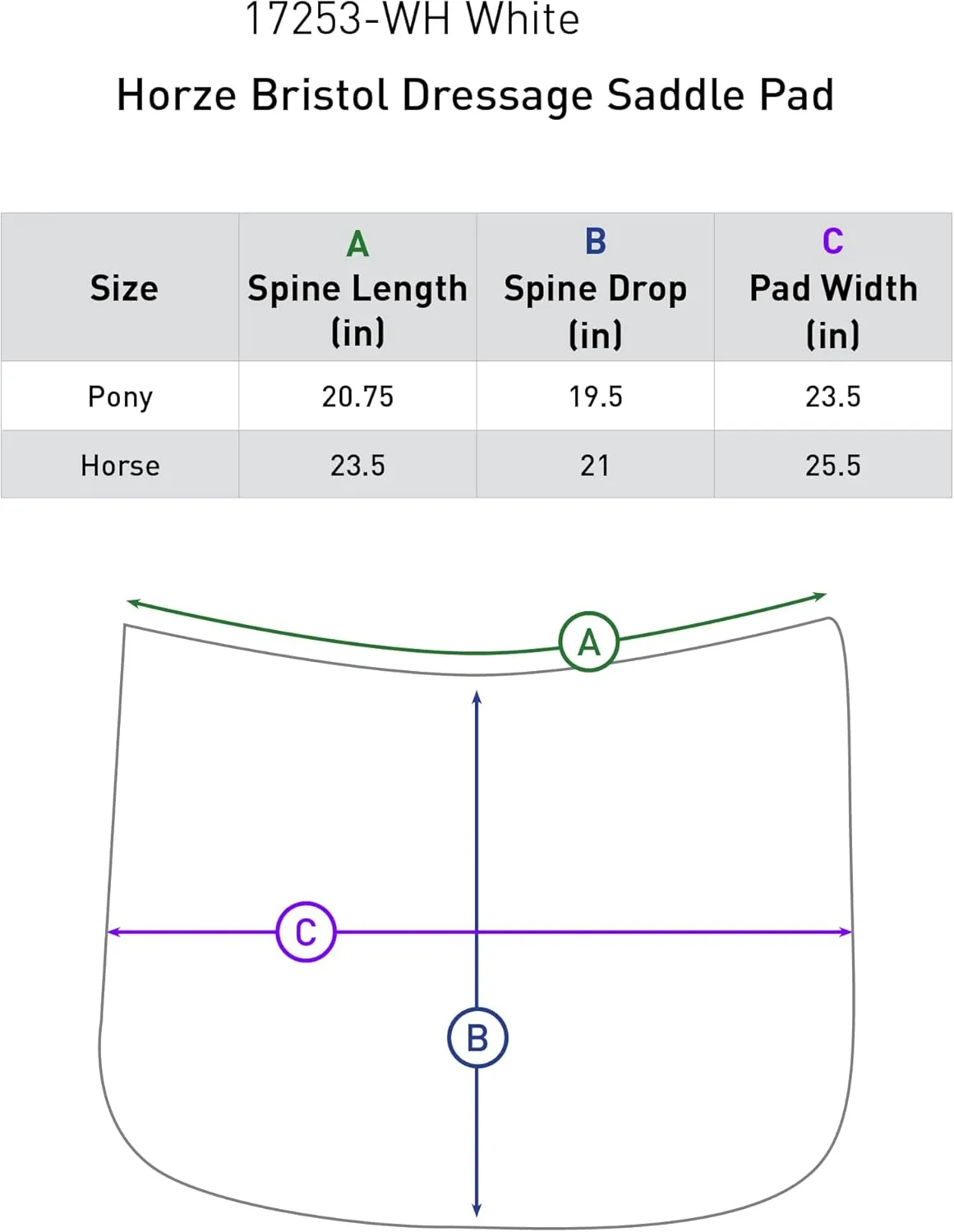 HORZE Bristol Dressage Saddle Pad