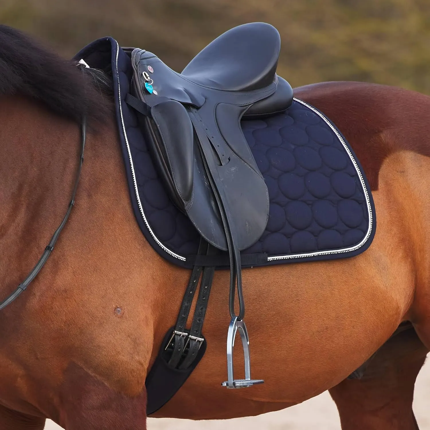 HORZE Marquess Quilted Quick-Dry Dressage Saddle Pad with Crystal Trim
