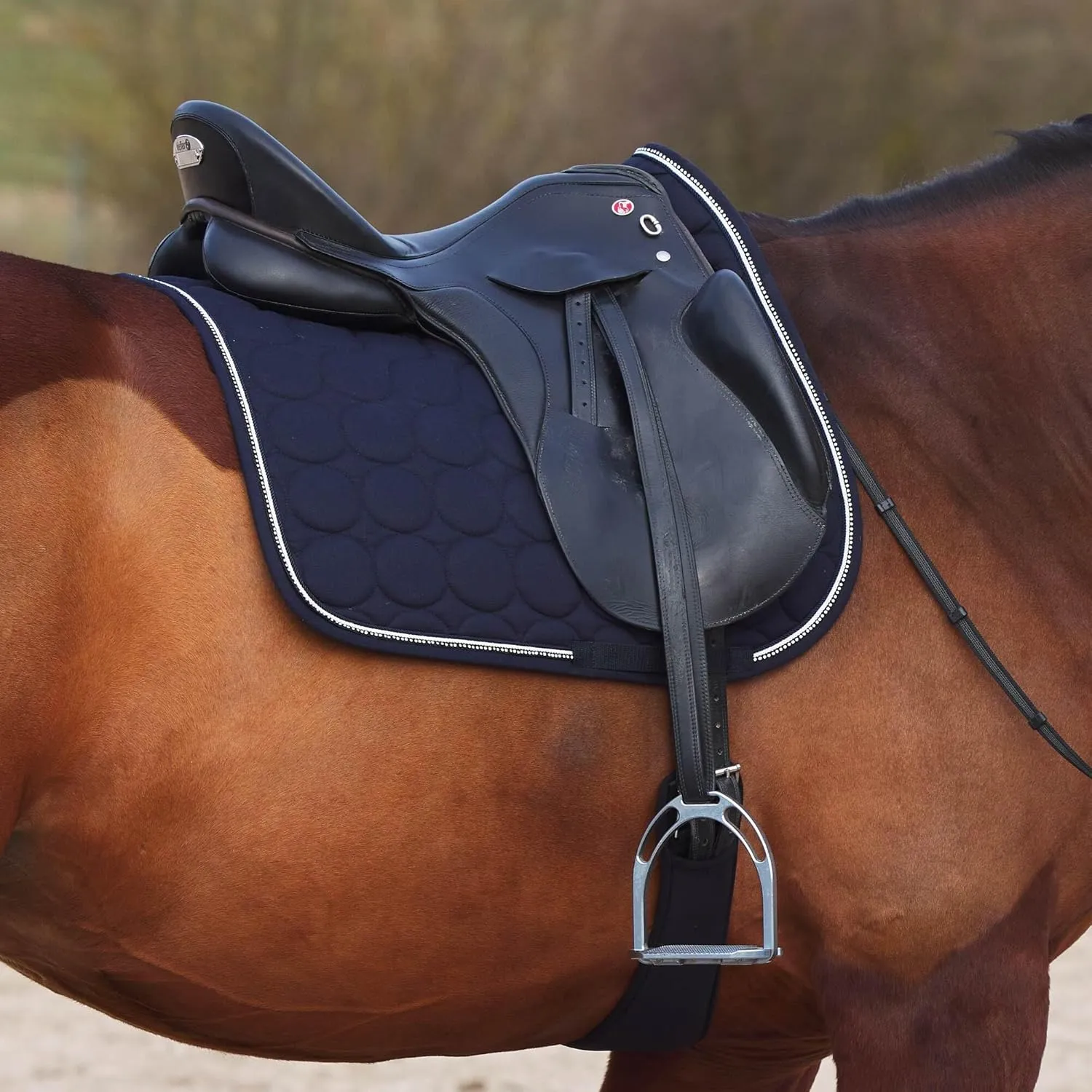 HORZE Marquess Quilted Quick-Dry Dressage Saddle Pad with Crystal Trim