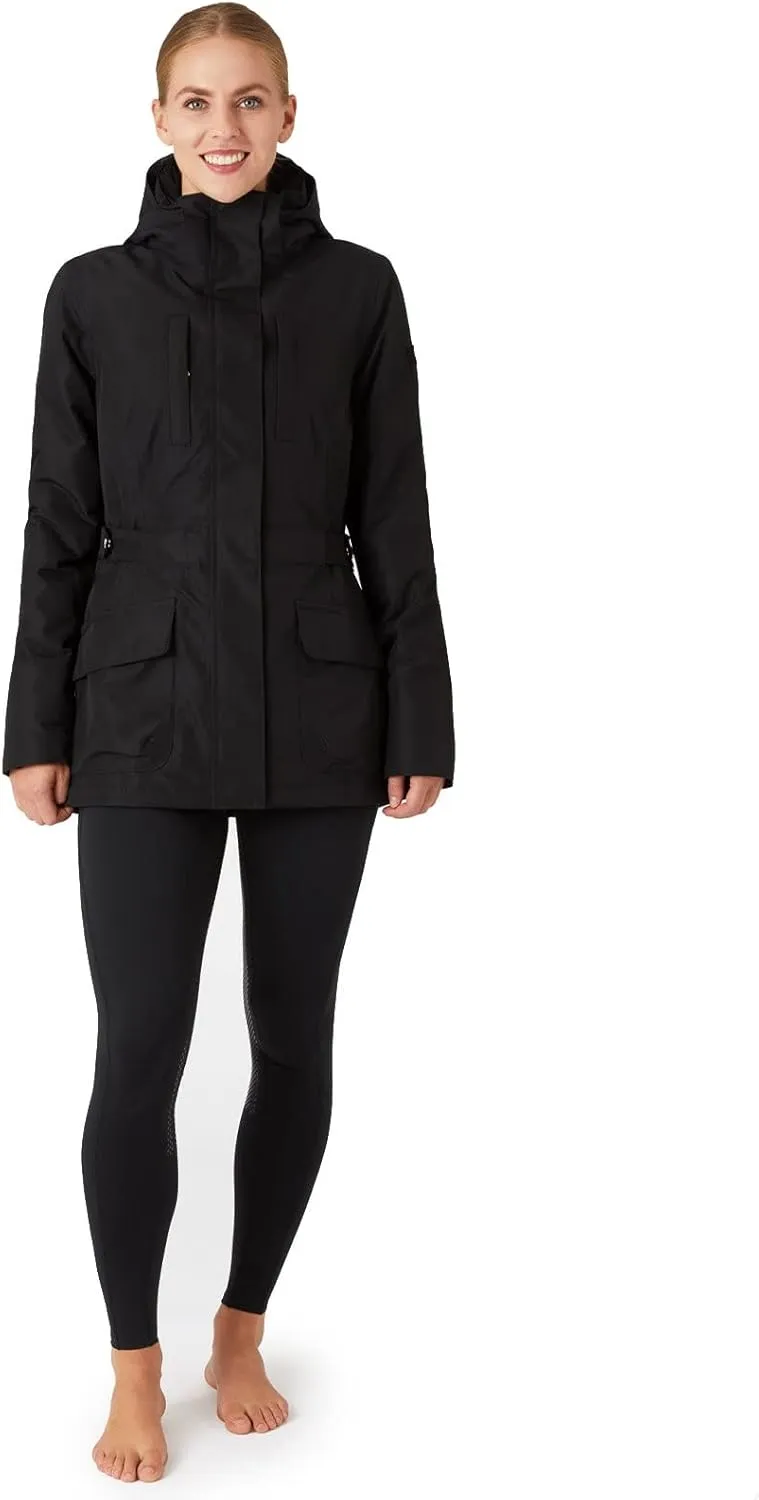 HORZE Women's Jadine Equestrian Waterproof Horse Riding Hooded Rain Jacket