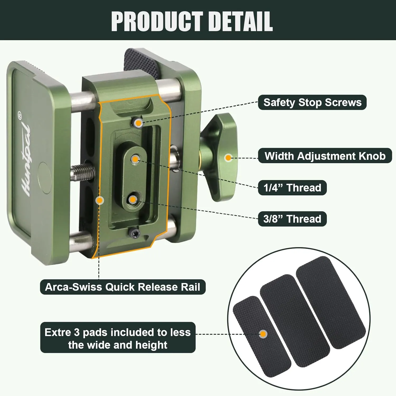 HUNTPAL Gun Clamp Rifle Saddle Mount, Hunting Shooting Tripod Rest with Integrated Quick Release Arca-Swiss Rail, Enhanced Accuracy Ball Head & Adapter