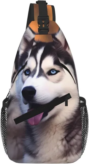 Husky Dog Print Cross Chest Bag Diagonally For Short-Distance Travel And Daily Use