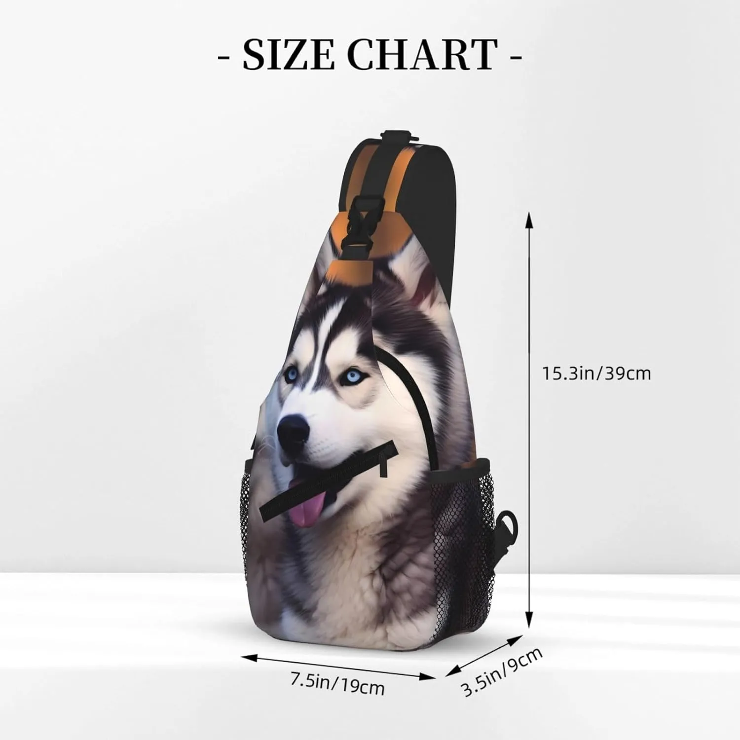 Husky Dog Print Cross Chest Bag Diagonally For Short-Distance Travel And Daily Use