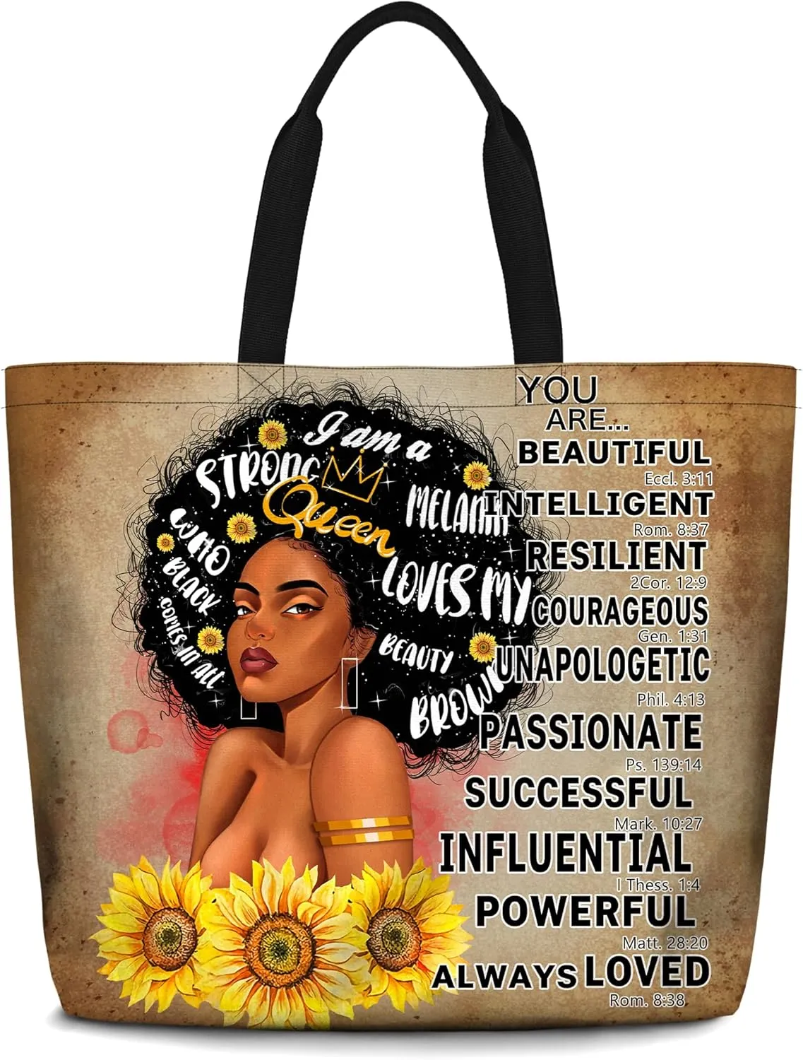 IAGM Women Tote Bags African American Woman Shoulder Bag Afro Black Girl Magic Satchel Handbags For Shopping,Work,Grocery,Gym