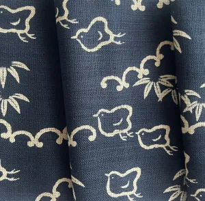 Indigo Plovers in Bamboo Cotton Dobby (Made in Japan)