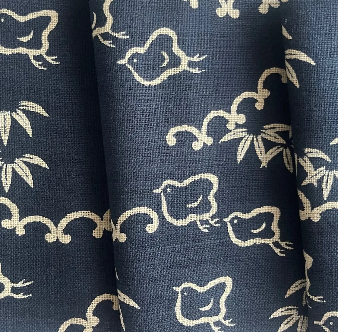 Indigo Plovers in Bamboo Cotton Dobby (Made in Japan)
