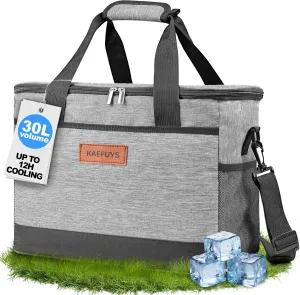 Insulated Cooler Bag for Men 30L Soft Cooler Bag for Women with Leak Resistant Compartment Adjustable Shoulder Strap for Work Travel Picnic
