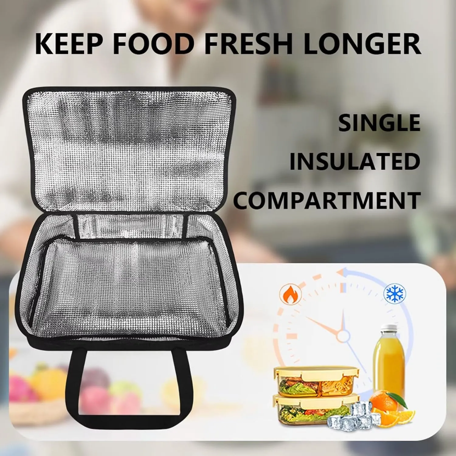 Insulated Food Carrier Thermal Lunch Bag for Hot or Cold Food Casserole Carrier for Travel Outdoor Dining Events Fits 9" x 13" Casserole Pans, Spring Pink Peach Blossom Hummingbird