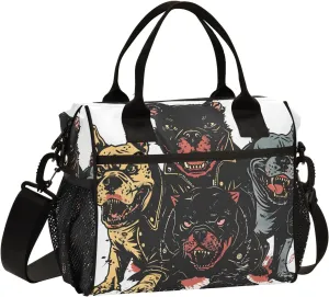 Insulated Lunch Bag Fiercely Bully Dog Cooler Tote Bag for Work Picnic or Travel