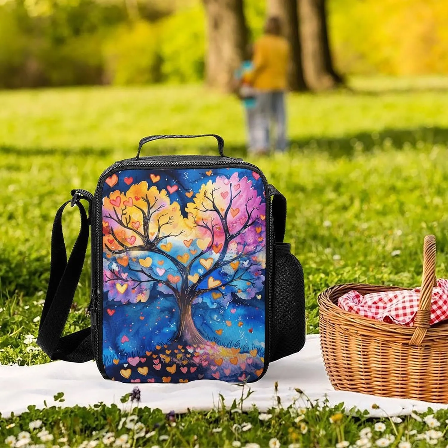 Insulated Lunch Bag Lunch Box for Woman Man Attentive on The Tree Lunchbox Lunch Tote Bag for Work