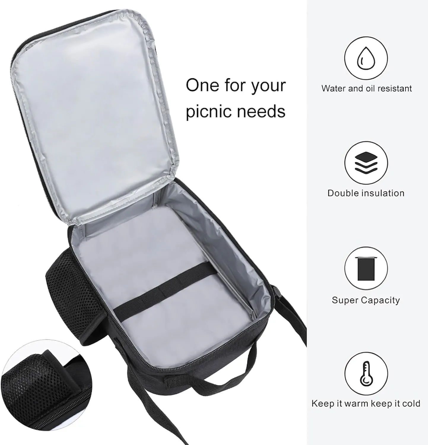 Insulated Lunch Bag Lunch Box for Woman Man Attentive on The Tree Lunchbox Lunch Tote Bag for Work